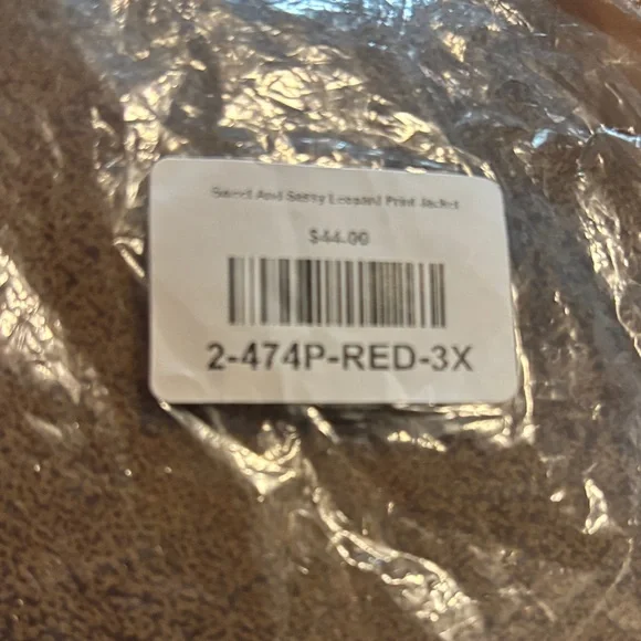 ANDREE BY UNIT Red and White Patterned Cardigan size 3 x - Picture 6 of 6